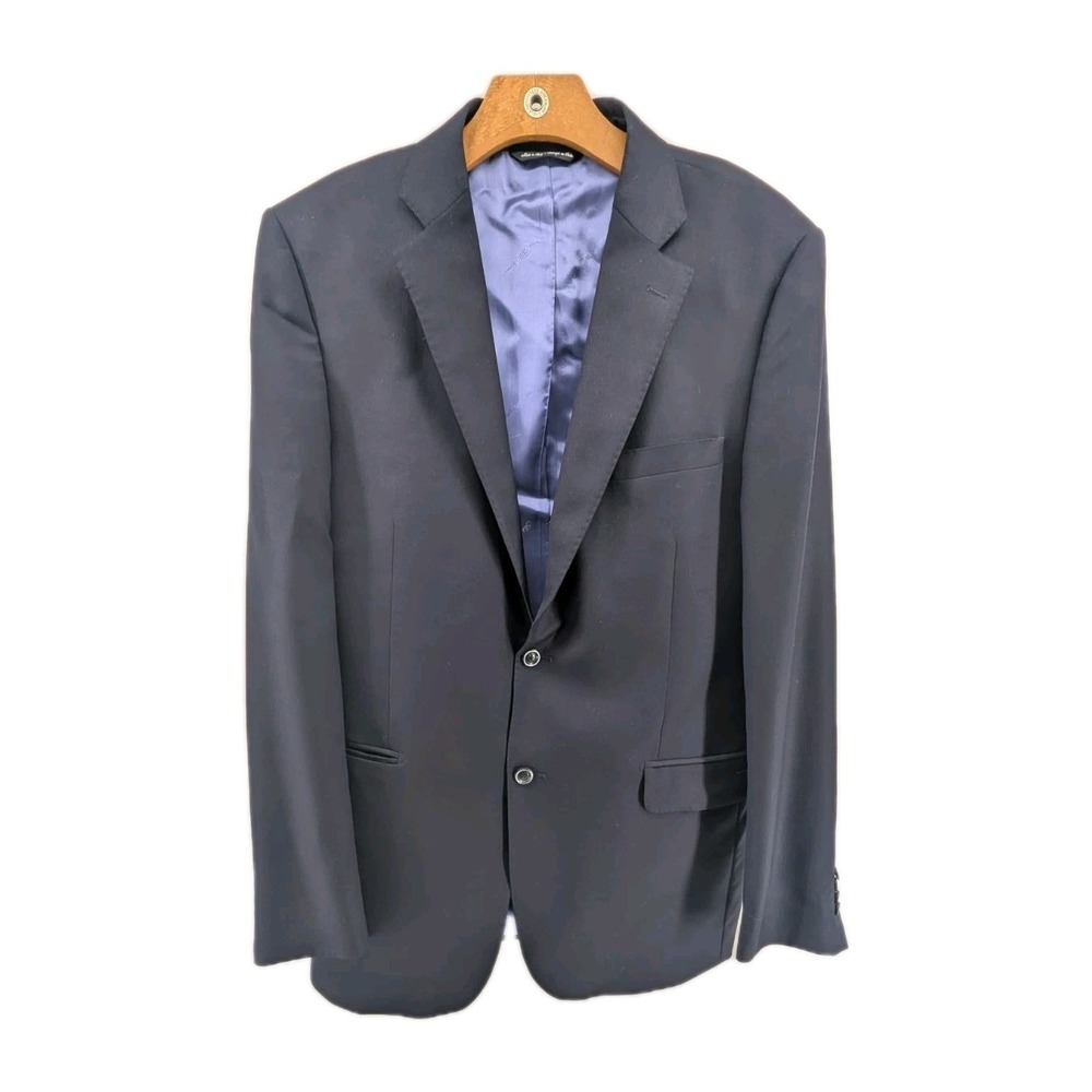 Ermenegildo Zegna Blazer Mens 42 Slim Fit Navy‎ Blue Wool Saks 5 Traveller Italy